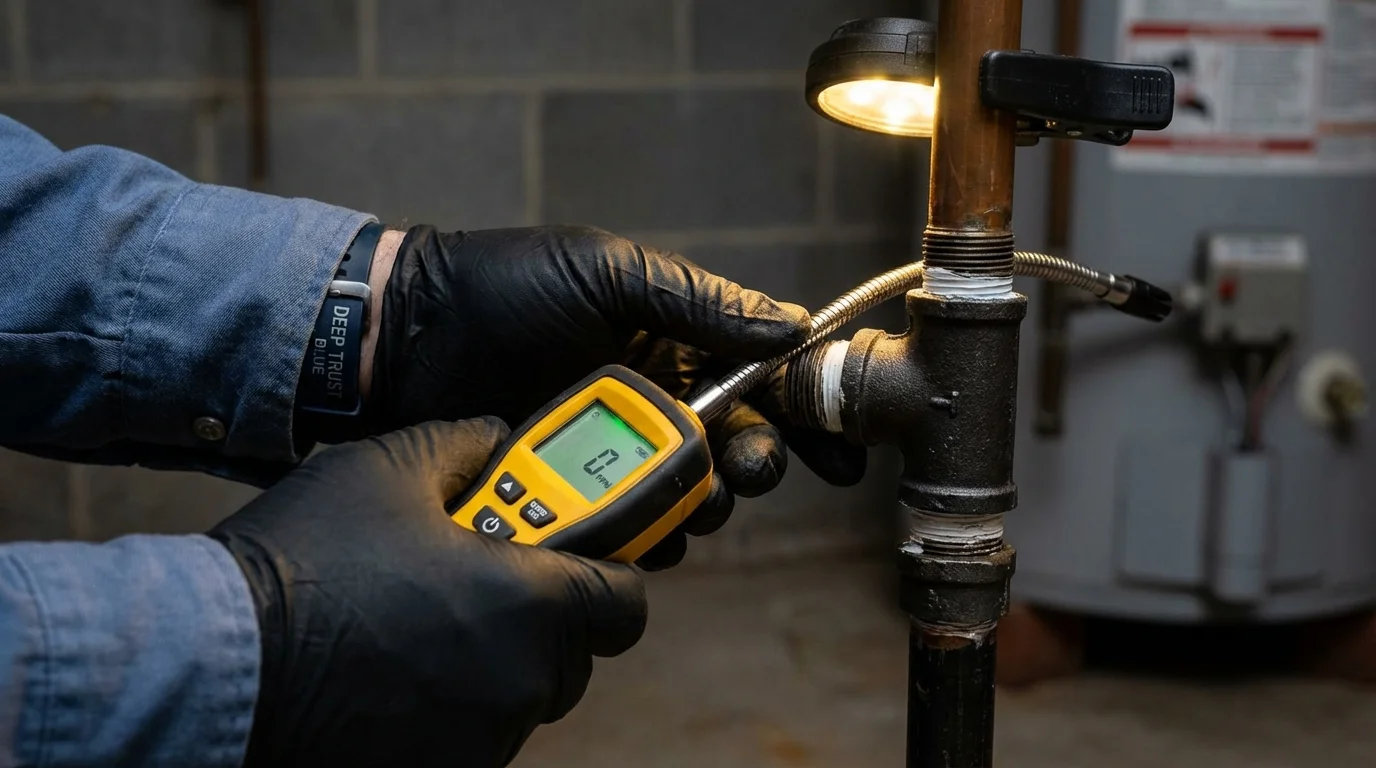 Gas leak detection with electronic sniffer by Johns Plumbing LLC in Slidell