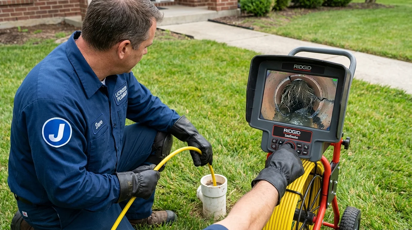 Sewer camera inspection being performed by Johns Plumbing LLC in Slidell