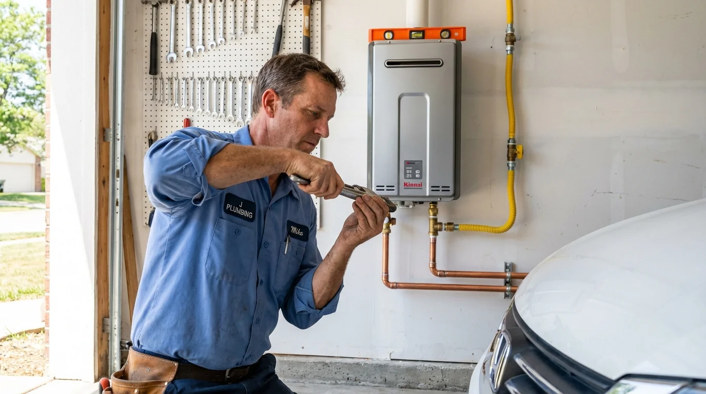 Tankless water heater installation by a Johns Plumbing LLC plumber in Slidell
